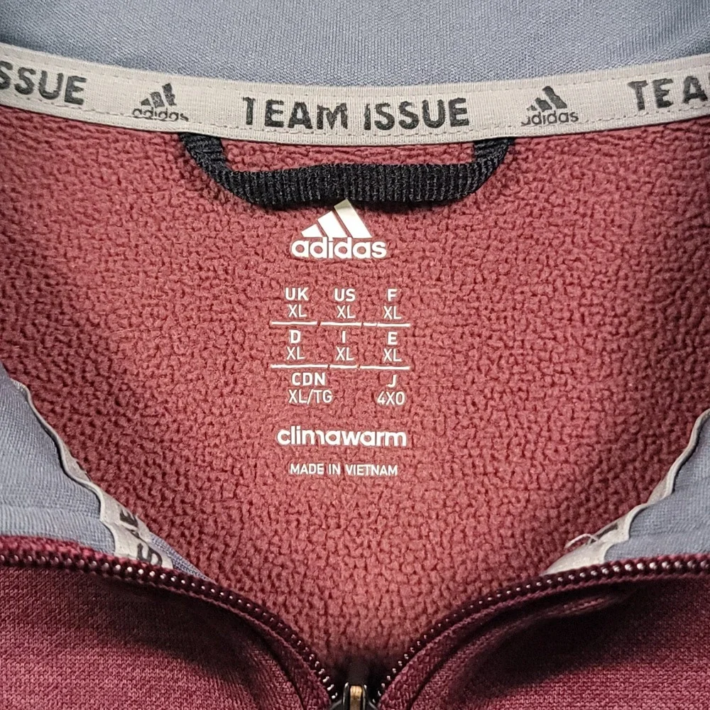 Adidas Team Issue 1/4 Zip Pullover Mens XL Maroon Heathered Texas A&M Fleece